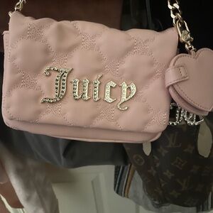 Juicy Couture Light Pink Quilted Crossbody with Crystal 'Juicy' Logo + free bag
